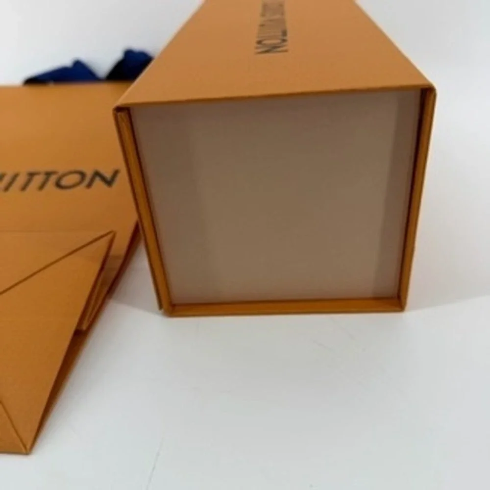 Louis Vuitton Orange Magnetic Gift Box and Shopping Bag Set Luxury Packaging